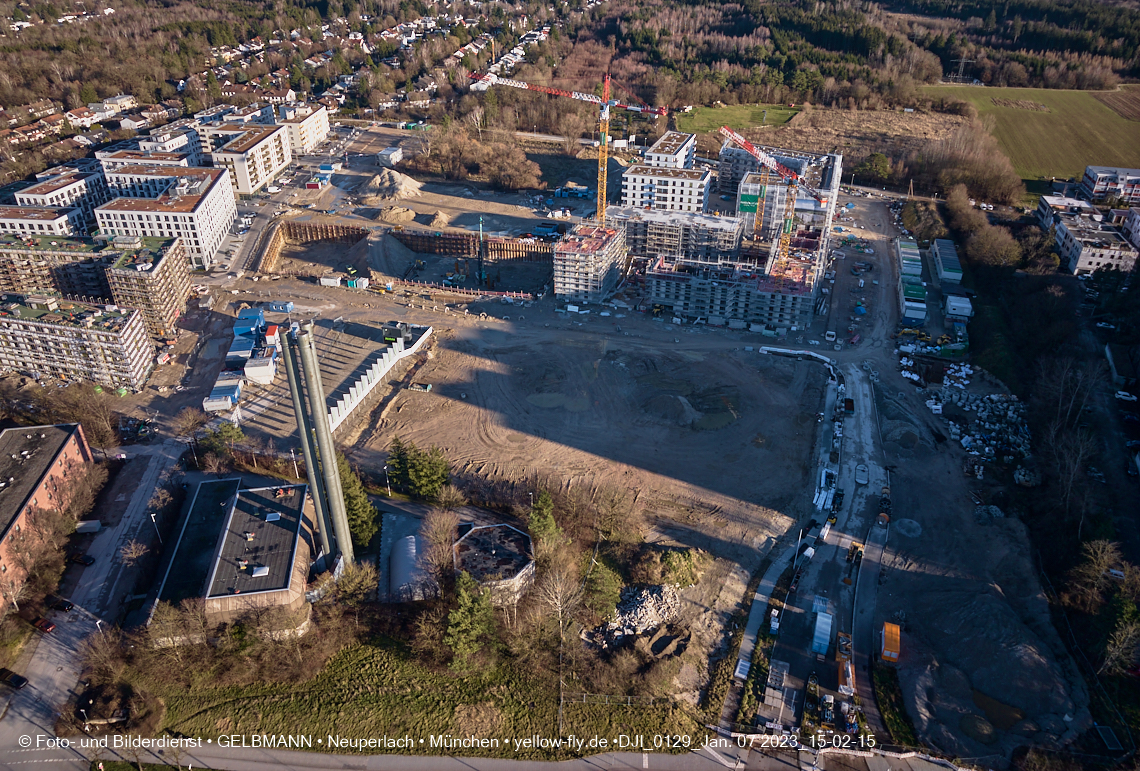 07.01.2023 - Baustelle zum Alexisquartier und Pandion Verde in Neuperlach